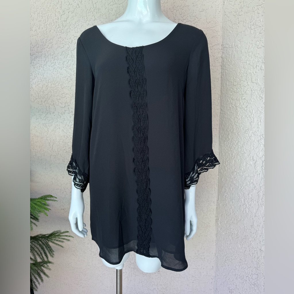 Astr Black Long Sleeve Dress